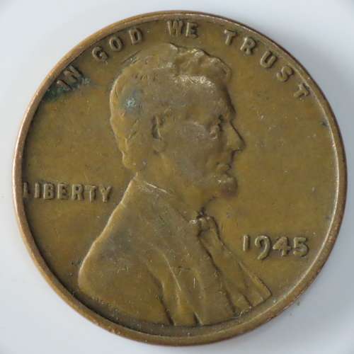 USA , 1945 Lincoln Cent, Wheat Penny , Philadelphia Mint