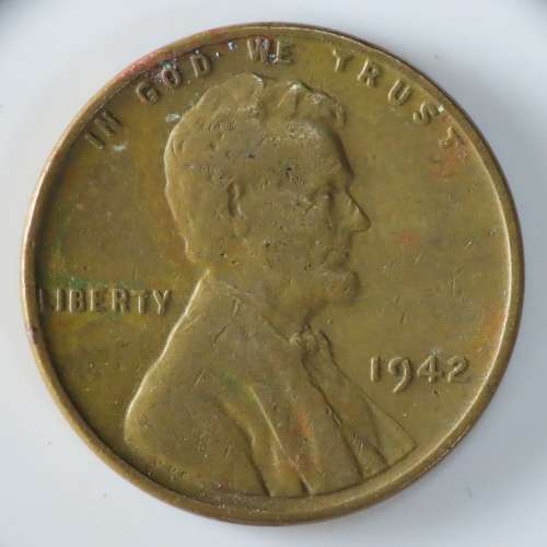 USA , 1942 Lincoln Cent, Wheat Penny , Philadelphia Mint