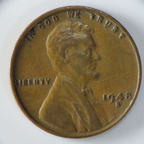 USA , 1948 S Lincoln Cent, Wheat Penny , San Francisco Mint