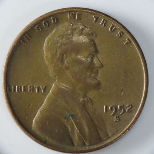 USA , 1952 S Lincoln Cent, Wheat Penny , San Francisco Mint