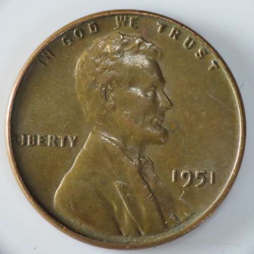 USA , 1951 Lincoln Cent, Wheat Penny , Philadelphia Mint