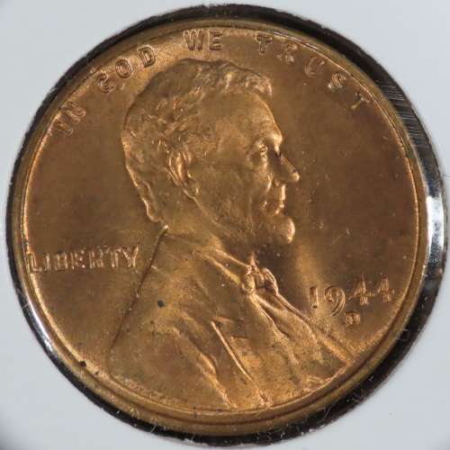 USA , 1944 D Lincoln Cent, BU Wheat Penny , Denver Mint, Uncirculated Gem Red