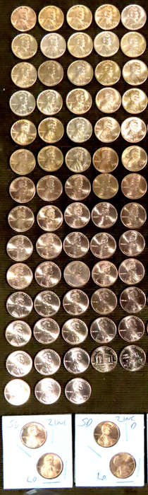 Complete Lincoln Memorial Cent PDS Set 1959 to 2022, 144 Coins including 1960 1982 and 2009Varieties