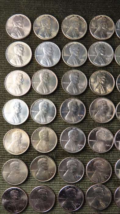 Complete Lincoln Memorial Cent PDS Set 1959 to 2022, 144 Coins including 1960 1982 and 2009Varieties