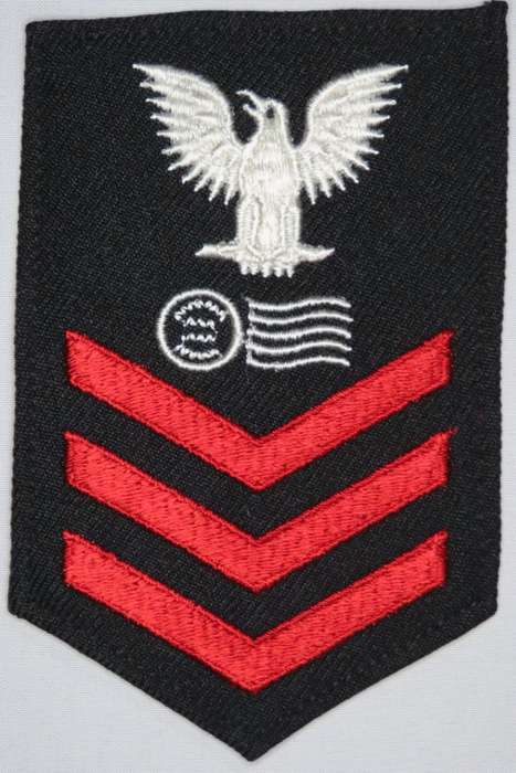 United States Navy Petty Officer 1st Class Rank Insignia Patch E6, Postal Clerk
