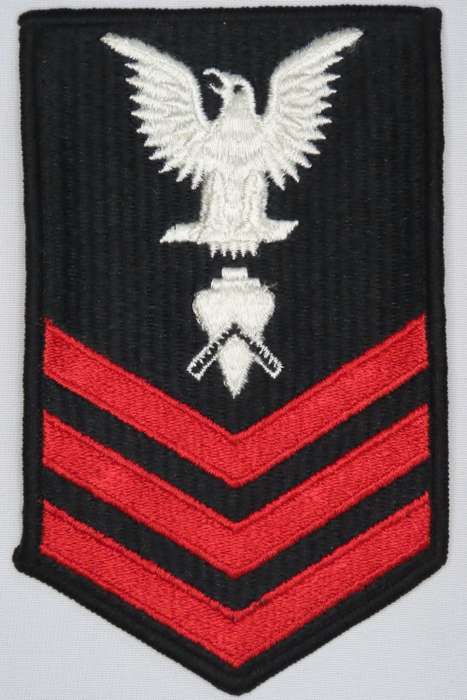 United States Navy Petty Officer 1st Class Rank Insignia Patch E6, Builder