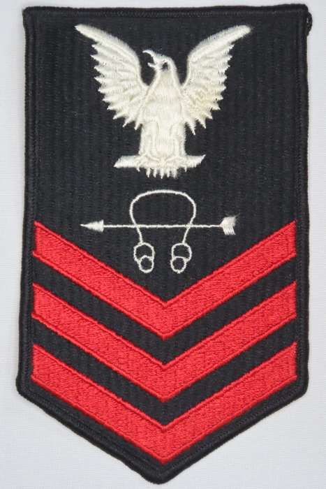 United States Navy Petty Officer 1st Class Rank Insignia Patch E6, Sonar Technician