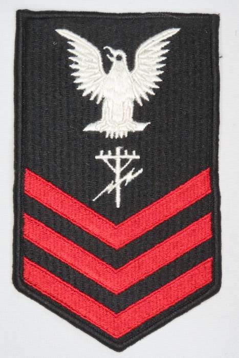 United States Navy Petty Officer 1st Class Rank Insignia Patch E6, Construction Electrician
