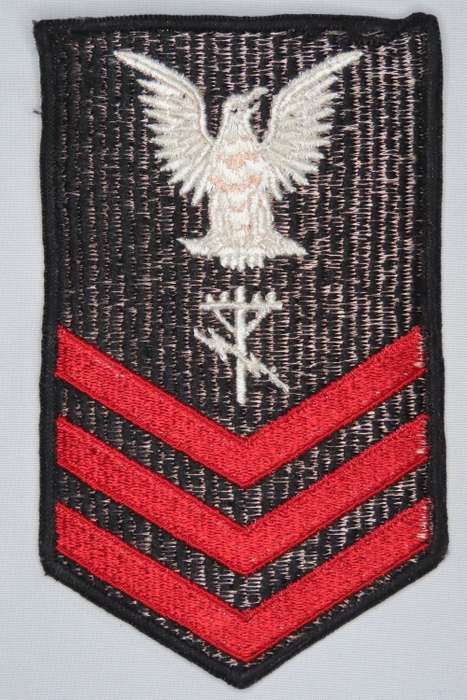 United States Navy Petty Officer 1st Class Rank Insignia Patch E6, Construction Electrician