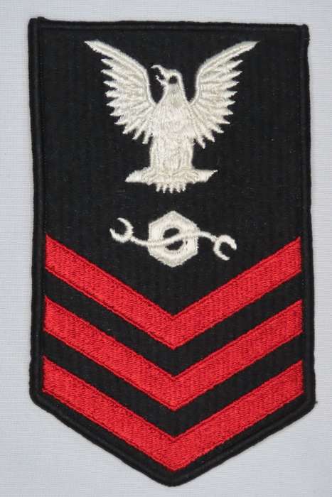 United States Navy Petty Officer 1st Class Rank Insignia Patch E6, Construction Mechanic