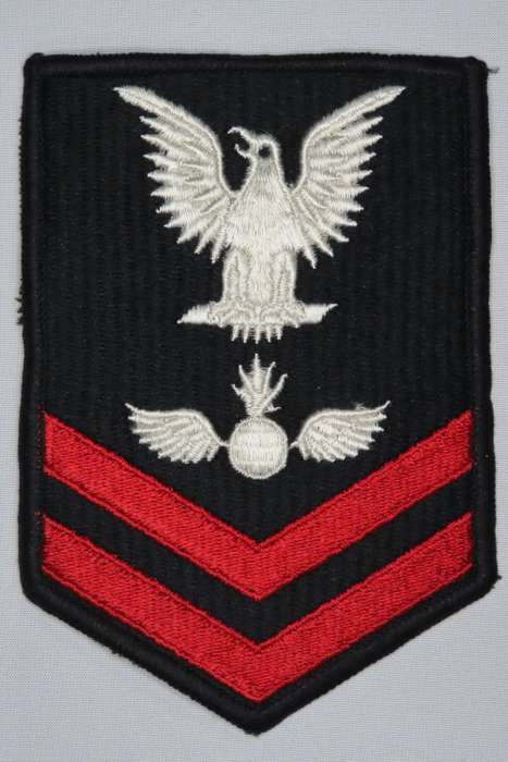 United States Navy Petty Officer 2nd Class Rank Insignia Patch E5, Aviation Ordnanceman