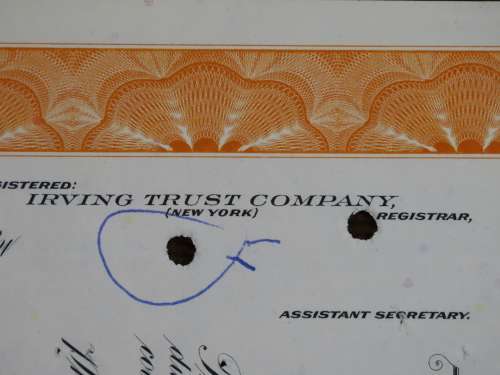Pennsylvania Railroad Company, Stock Certificate, 1965, 3 Shares