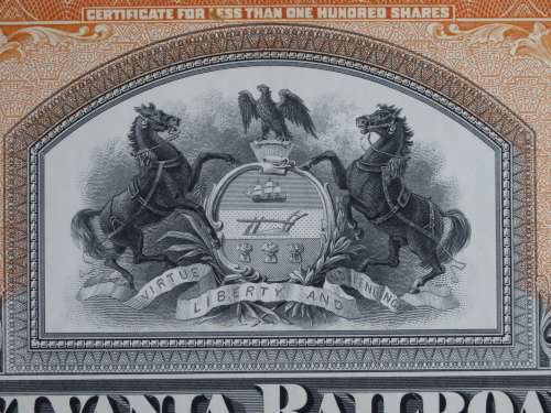 Pennsylvania Railroad Company, Stock Certificate, 1952 , 6 Shares
