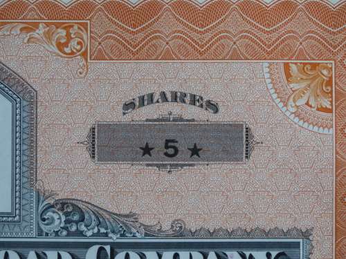 Pennsylvania Railroad Company, Stock Certificate, 1951 , 5 Shares
