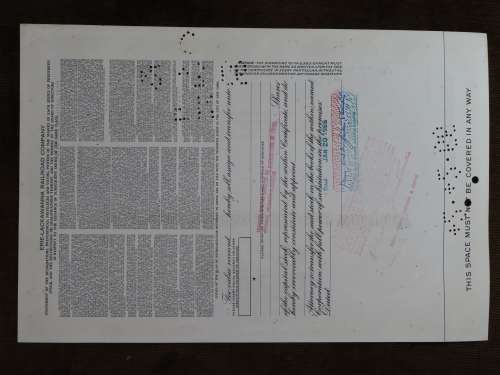 Erie Lackawanna Railroad Company, Stock Certificate, 1968, 36 Shares
