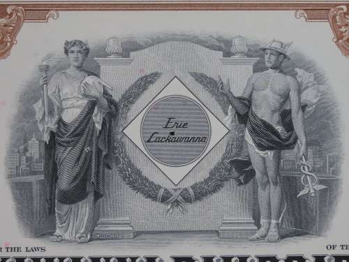 Erie Lackawanna Railroad Company, Stock Certificate, 1968, 36 Shares