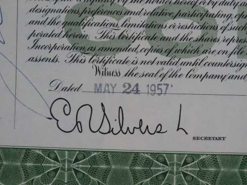 The Grand Union Company, Stock Certificate, 1957 , 5 Shares