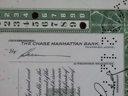 The Grand Union Company, Stock Certificate, 1957 , 5 Shares