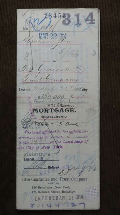 1904 Mortgage Indenture with Seal, Hand Written, New York City