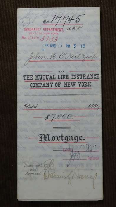 1889 Mortgage Indenture with Seal, Hand Written, New York City