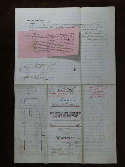 1889 Mortgage Indenture with Seal, Hand Written, New York City