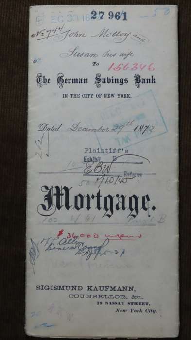 1882 Mortgage Indenture with Seal, Hand Written, New York City