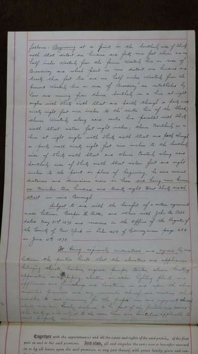 1909 Mortgage Indenture with Seal, Hand Written, New York City