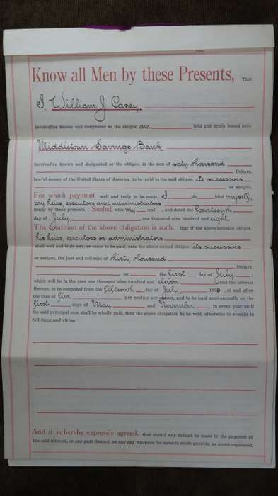 1908 Mortgage Indenture with Seal, Hand Written, New York City