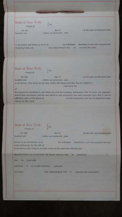 1908 Mortgage Indenture with Seal, Hand Written, New York City
