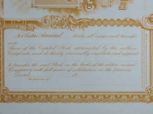 Triangle Mining and Development Company, Stock Certificate, 1912, Unissued - Uncirculated