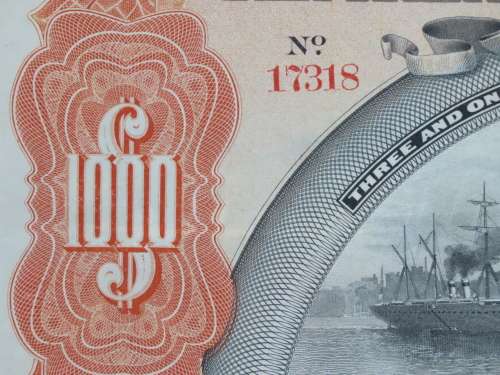 1898 New York Central and Hudson River Railroad, $1000 Gold Bond Certificate