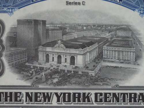 1921 New York Central Railroad Company, $1000 Bond Certificate M14618