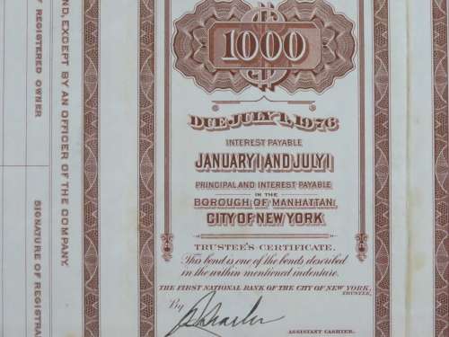 1926 Great Northern Railway Company, $1000 Gold Bond Certificate 6835