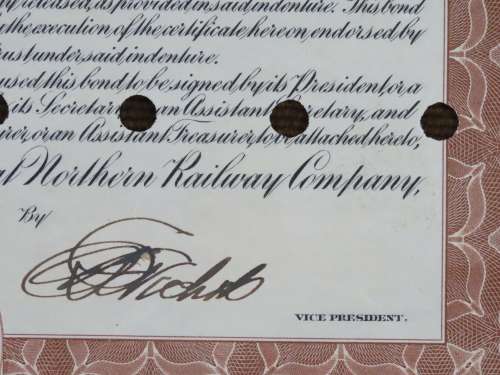 1926 Great Northern Railway Company, $1000 Gold Bond Certificate 4098