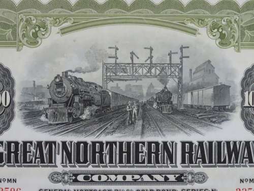 1945 Great Northern Railway Company, $1000 Gold Bond Certificate 23506