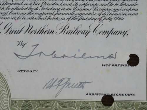 1945 Great Northern Railway Company, $1000 Gold Bond Certificate 23501