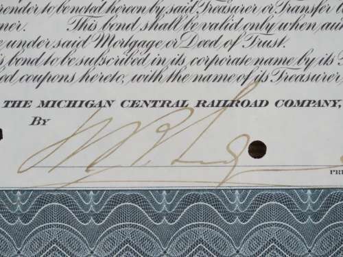 1902 The Michigan Central Railroad Company, $1000 Gold Bond Certificate 4524