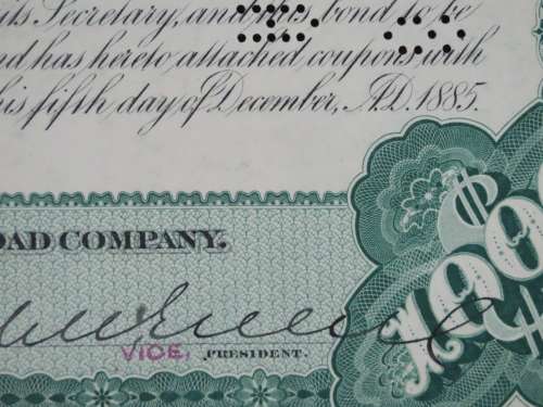 1885 West Shore Railroad Company, $1000 Bond Certificate 3905