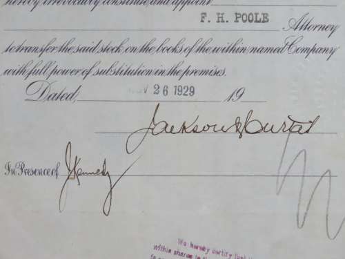 1929 North Butte Mining Company, Stock Certificate, 50 Shares , F9862