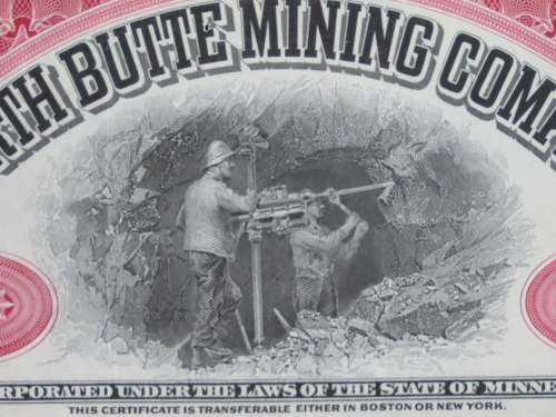 1929 North Butte Mining Company, Stock Certificate, 100 Shares , C11006
