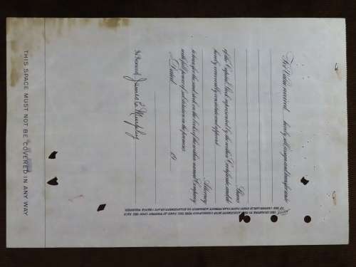 1928 North Butte Mining Company, Stock Certificate, 100 Shares , C8882
