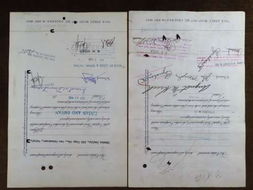 1930 Set of 2 North Butte Mining Company, Stock Certificate, 125 Shares , C5997