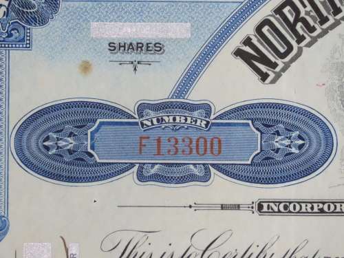 1932 Set of 2 North Butte Mining Company, Stock Certificate, 175 Shares , C18598