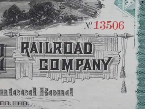 1885 West Shore Railroad Company, $1000 Bond Certificate With  Coupons 13506