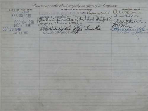 1893 Cleveland Cincinnati Chicago St Louis Railrway Company Bond, $1000 Gold Bond, 22253