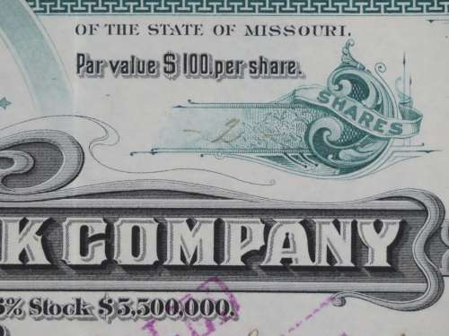 1907 Hydraulic-Press Brick Company, Stock Certificate, 2 Shares, C408