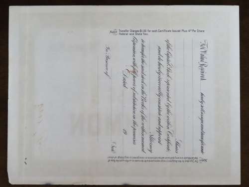 1922 Metropolitan 5 to 50c Stores, Stock Certificate, 3 Shares, 10709