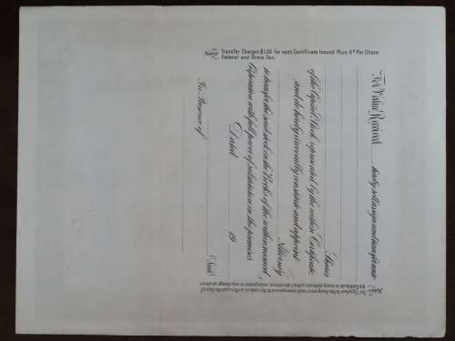 1922 Metropolitan 5 to 50c Stores, Stock Certificate, 10/100 Shares, 30520