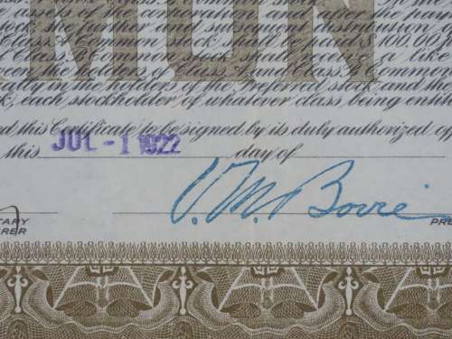 1922 Metropolitan 5 to 50c Stores, Stock Certificate, 10/100 Shares, 30520