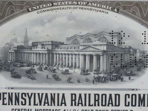 1931 The Pennsylvania Railroad Company, $1000 Gold Bond Certificate 48831
